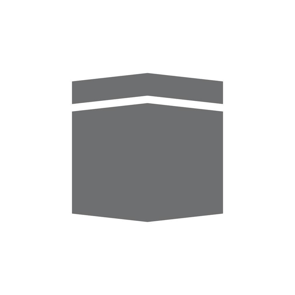 eps10 grigio vettore kaaba nel mecca o hajj icona isolato su bianca sfondo. viaggio e destinazione Kabah simbolo nel un' semplice piatto di moda moderno stile per il tuo sito web disegno, logo, e mobile App