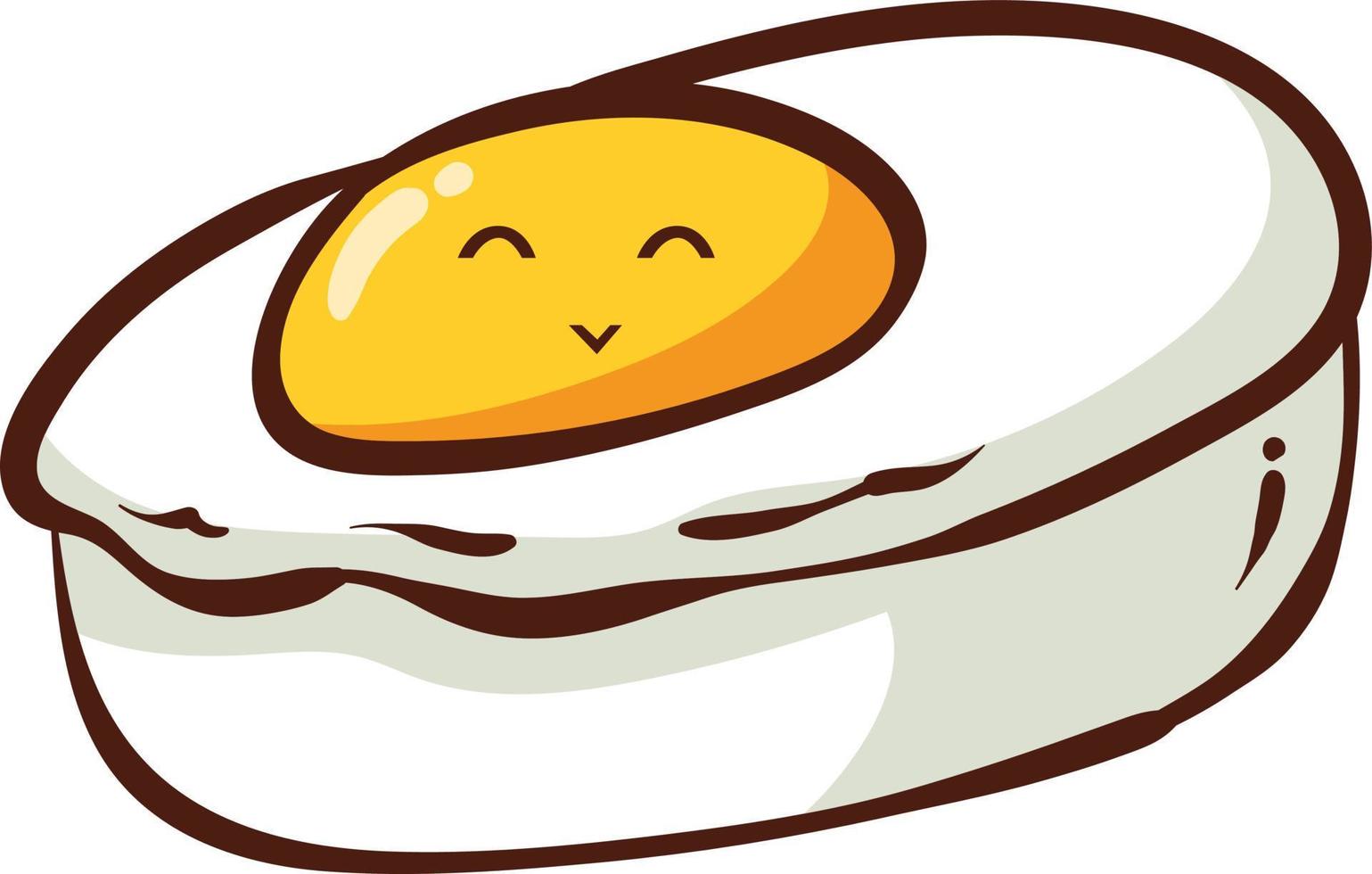 vettore illustrazione personaggio soleggiato uovo asiatico strada cibo isolato su bianca sfondo