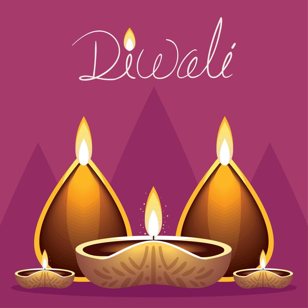 Diwali religioso celebrazione vettore