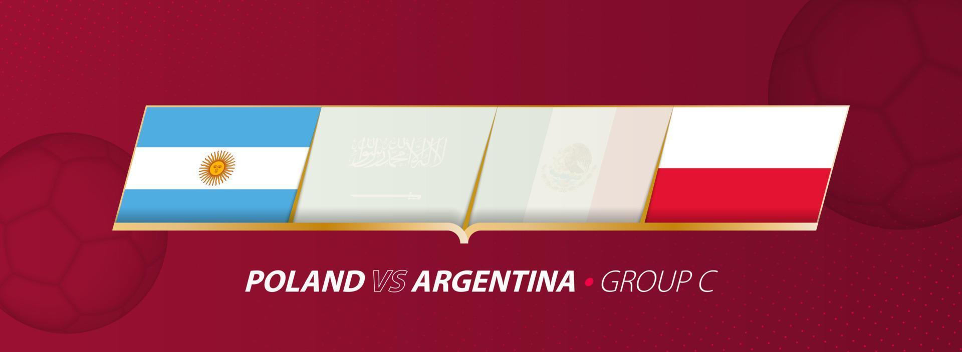 Polonia - argentina calcio incontro illustrazione nel gruppo un. vettore