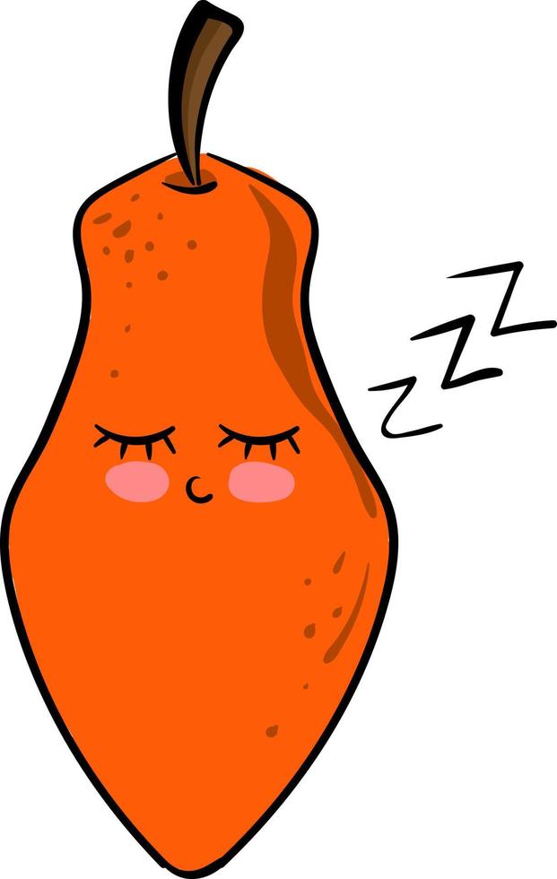 addormentato papaia, illustrazione, vettore su bianca sfondo