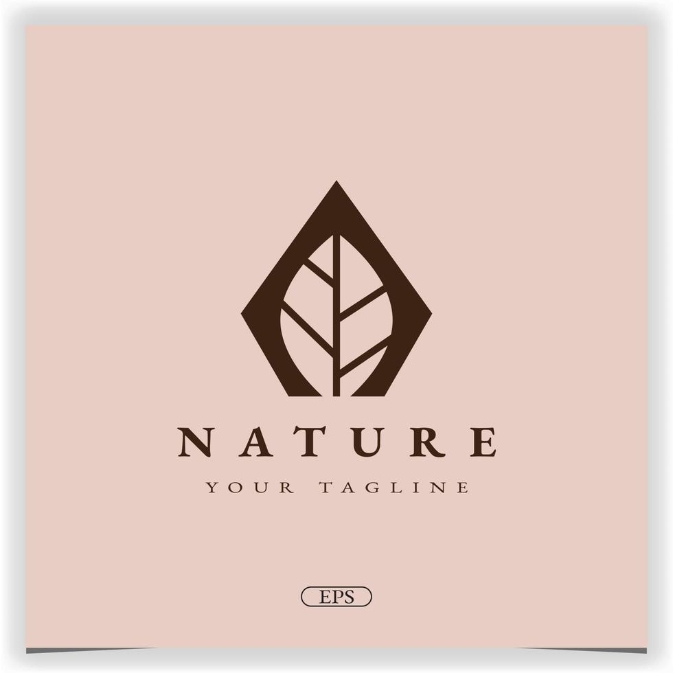 natura foglia logo premio elegante modello vettore eps 10