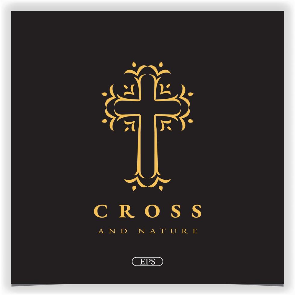 d'oro natura Chiesa cristiano logo design premio elegante modello vettore eps 10