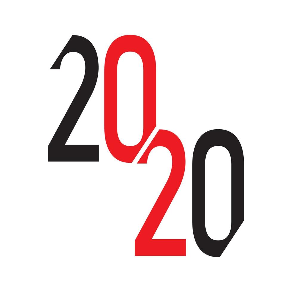 contento nuovo anno 2020 logo testo design vettore illustrazione - vettore