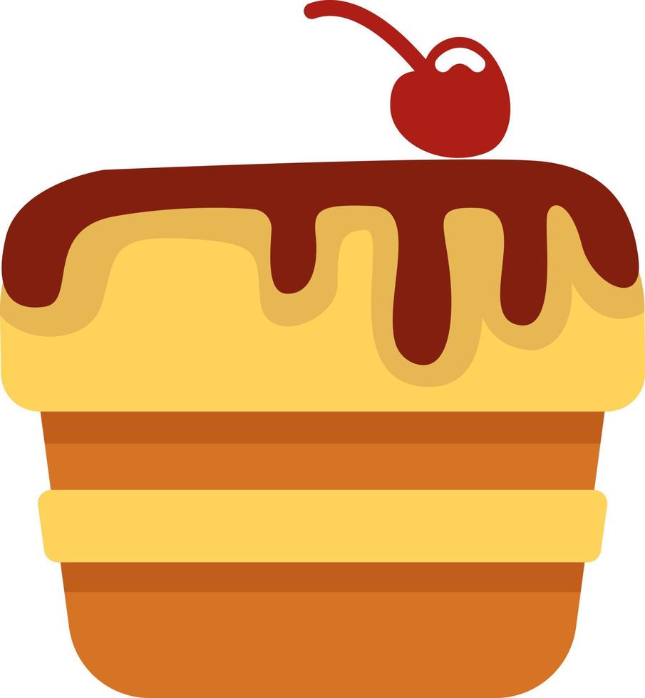 cioccolato ciliegia torta, illustrazione, vettore su un' bianca sfondo
