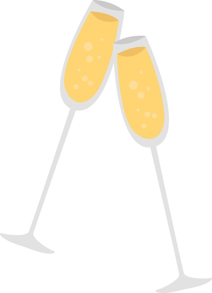 bicchieri di Champagne, illustrazione, vettore su bianca sfondo