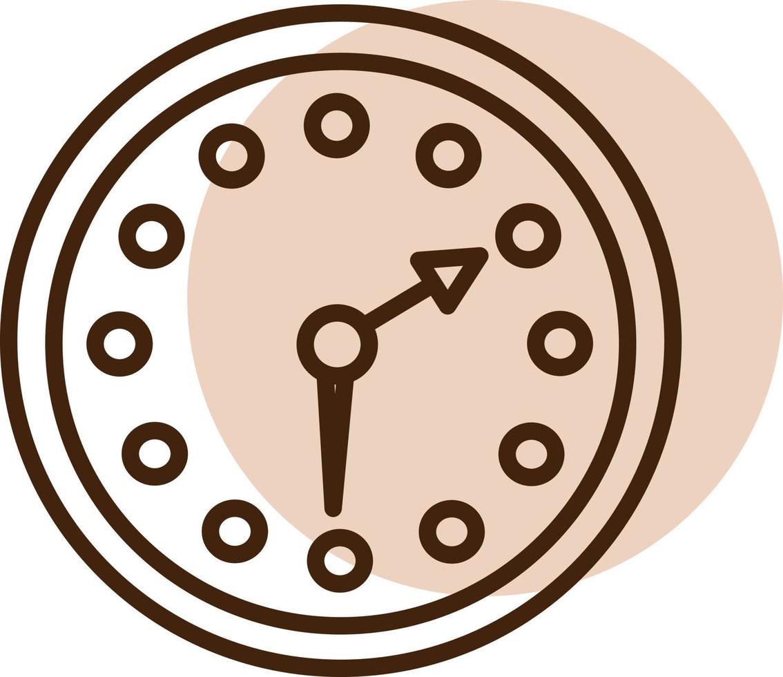 il giro parete orologio, illustrazione, vettore, su un' bianca sfondo. vettore