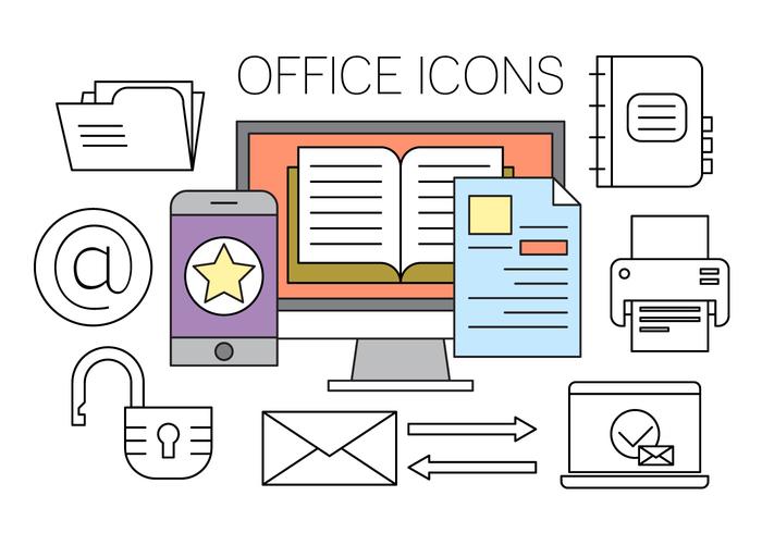 Icone di Office gratis vettore