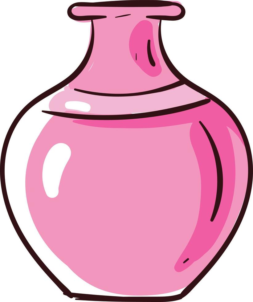 rosa Grasso vaso , illustrazione, vettore su bianca sfondo
