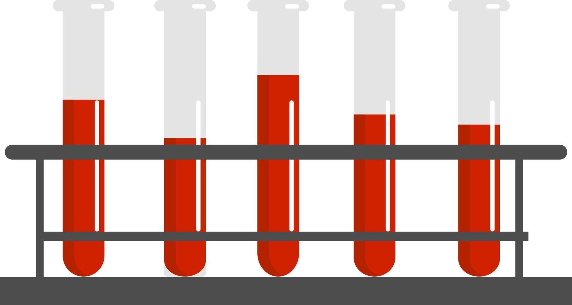 sangue nel tubi, illustrazione, vettore su bianca sfondo.