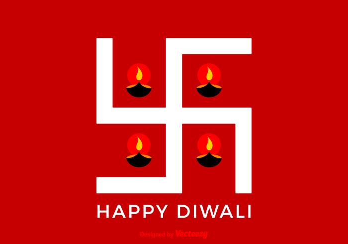 Vettore felice Diwali Swastika