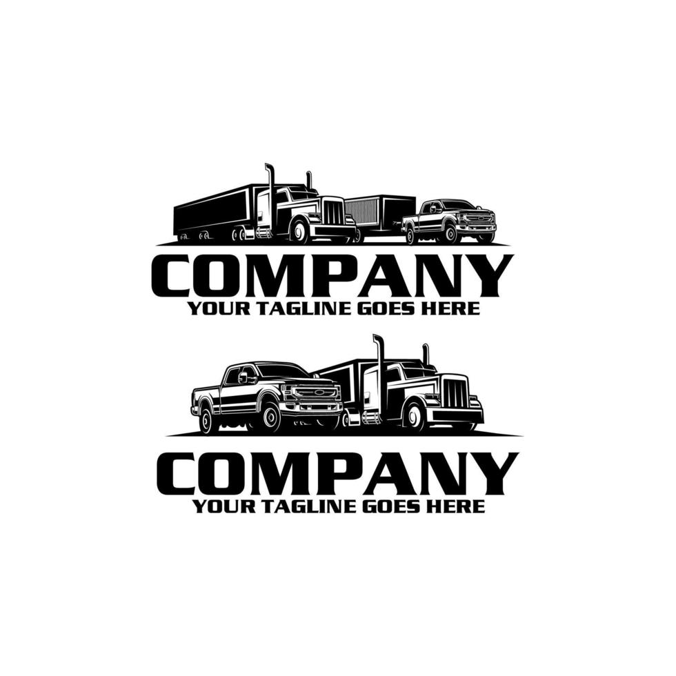 autotrasporti logo - camion trailer logo vettore