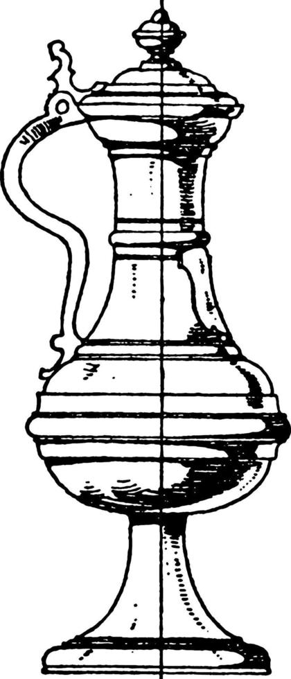 Tedesco Rinascimento beccuccio a labbro brocca, Vintage ▾ illustrazione. vettore