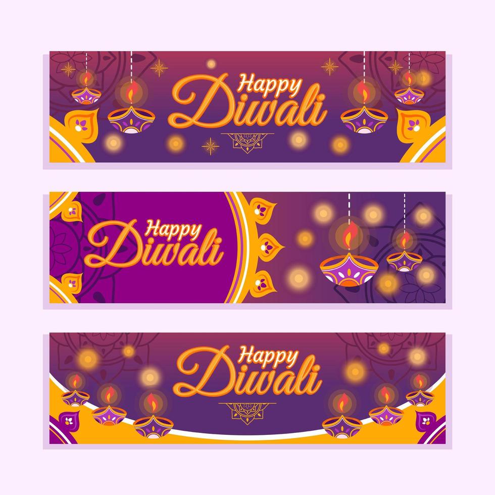 striscione scintillante per il festival delle luci di diwali vettore