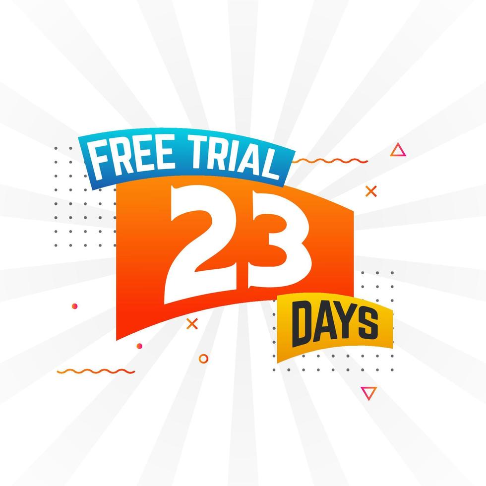 23 giorni gratuito prova promozionale grassetto testo azione vettore