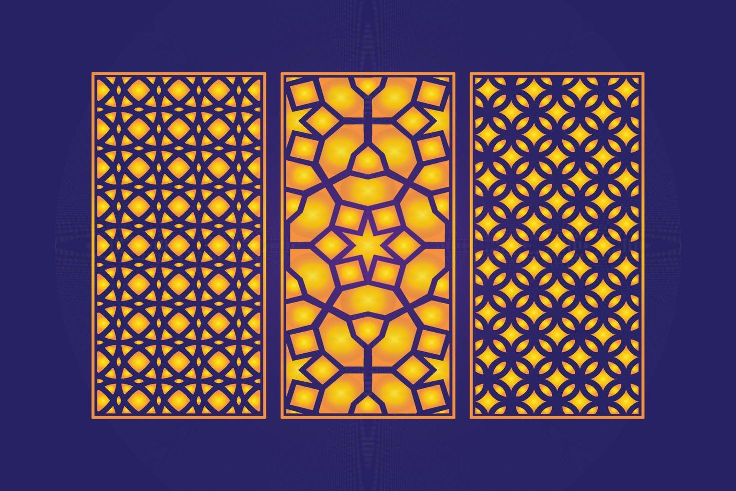 decorativo morire tagliare floreale islamico astratto modello laser tagliare pannelli modello oro vettore