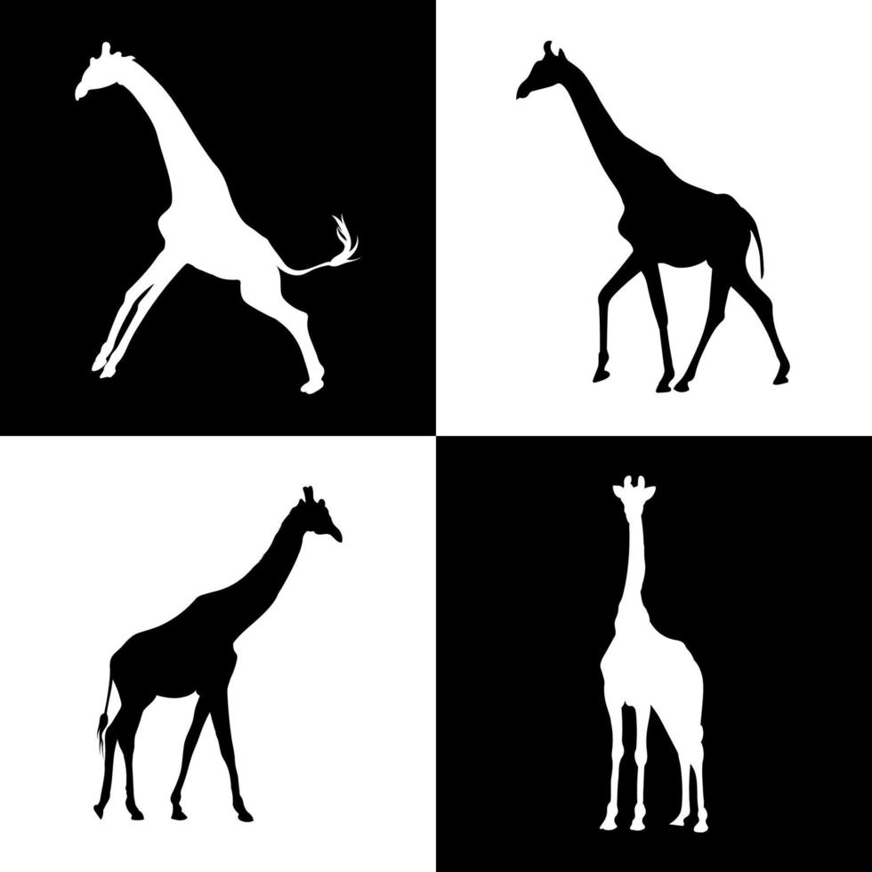 giraffa silhouette vettore illustrazione concetto design