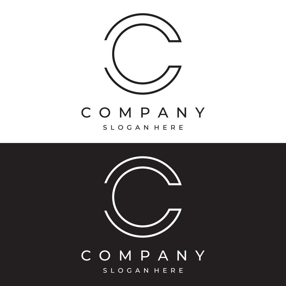 creativo design astratto modello elemento iniziale lettera c monogramma o moderno geometria. elegante, minimalista e moderno lettera c. logo per attività commerciale, attività commerciale e azienda carte. vettore