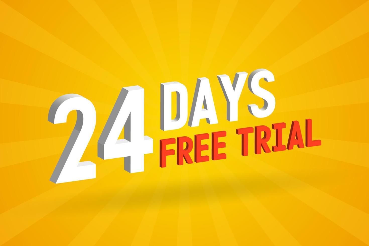 gratuito offrire 24 giorni gratuito prova 3d testo azione vettore