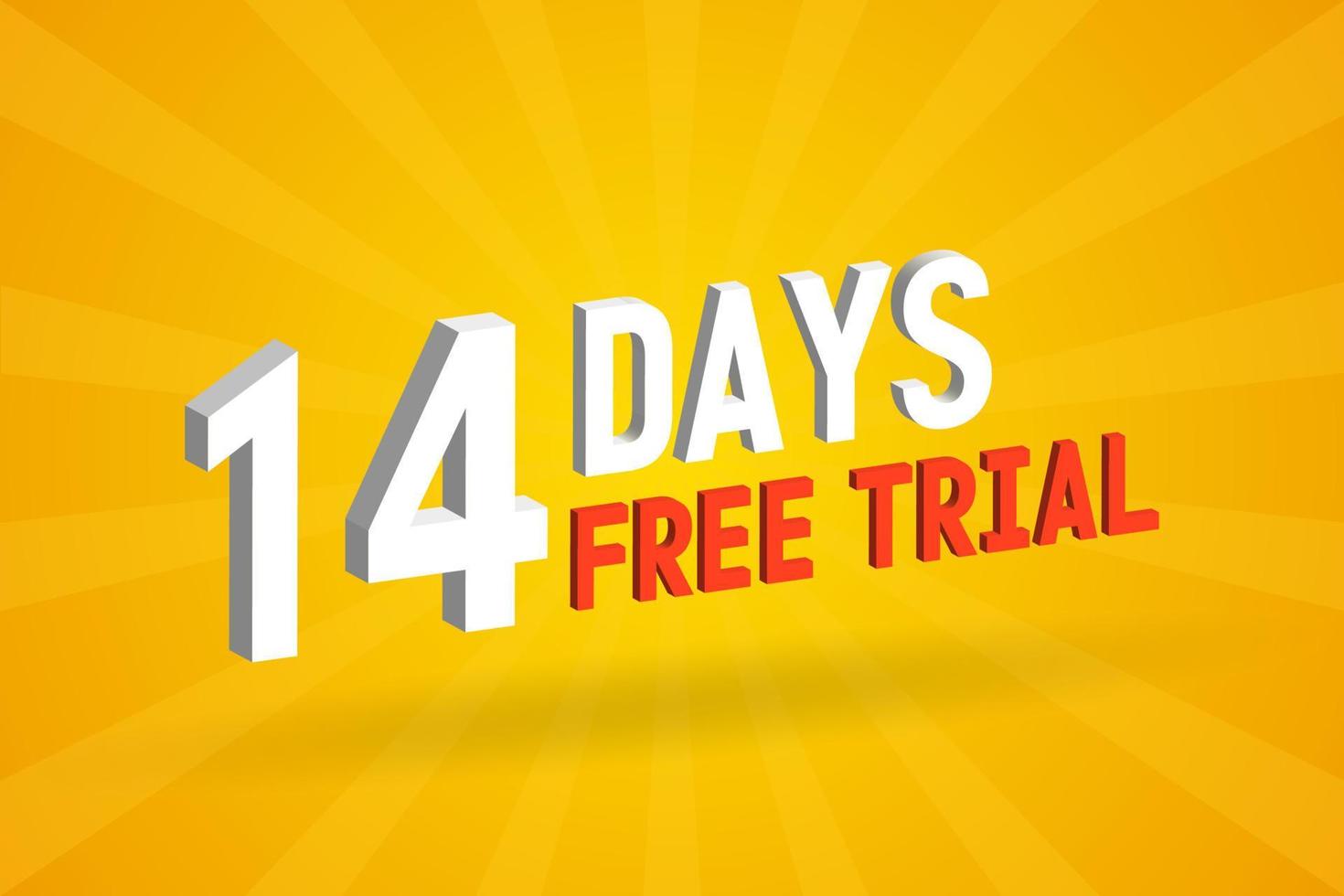 gratuito offrire 14 giorni gratuito prova 3d testo azione vettore