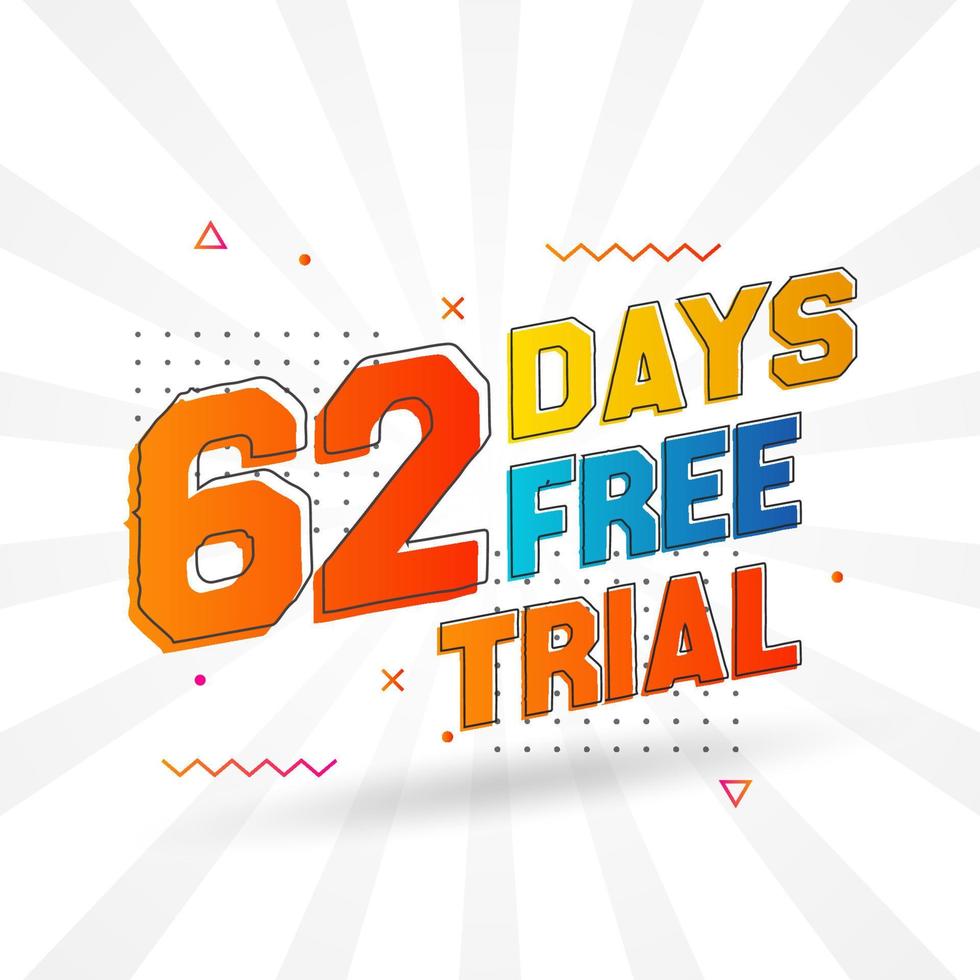 62 giorni gratuito prova promozionale grassetto testo azione vettore