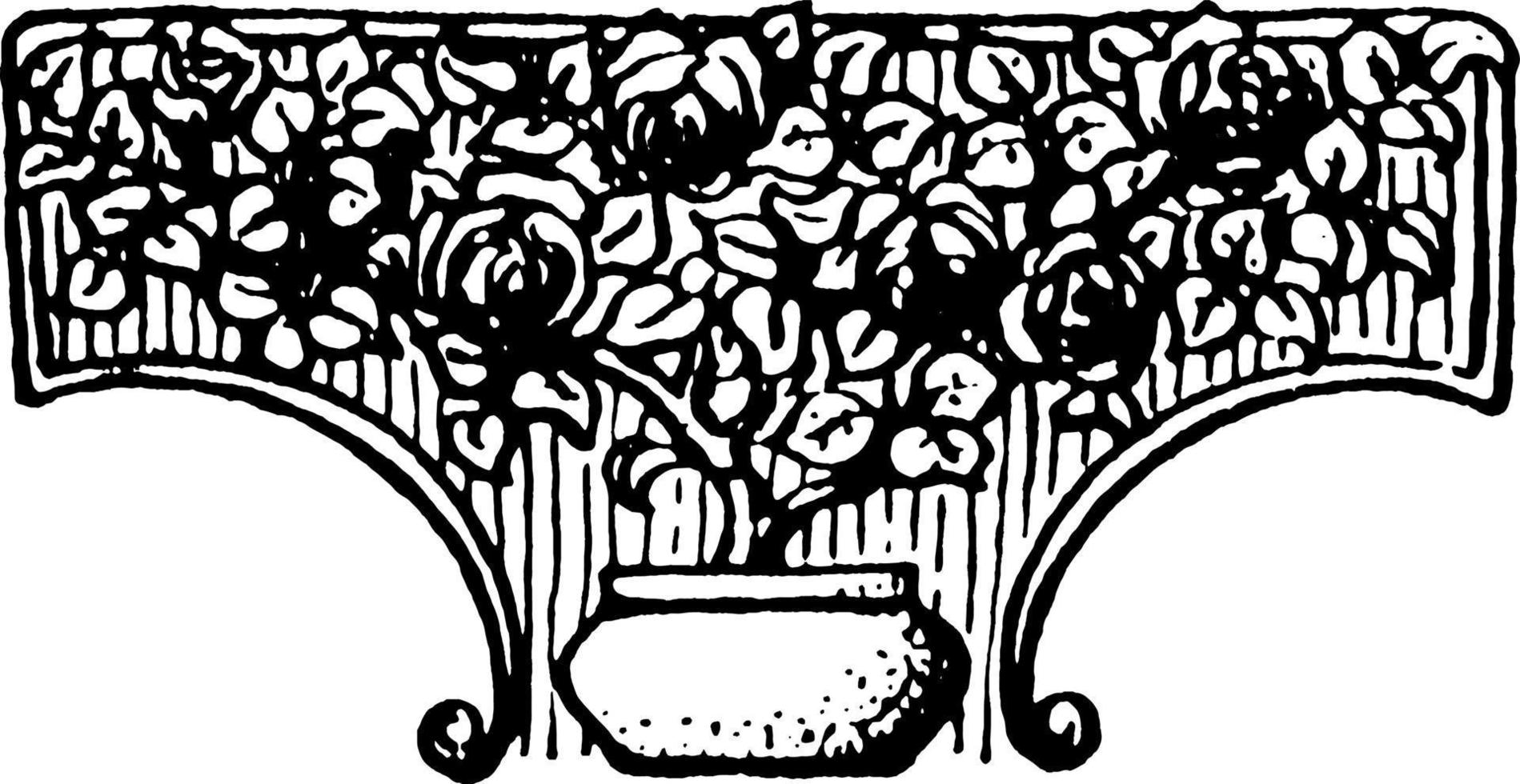 floreale cordiera è un' tratteggiata pianta disegno, Vintage ▾ incisione. vettore