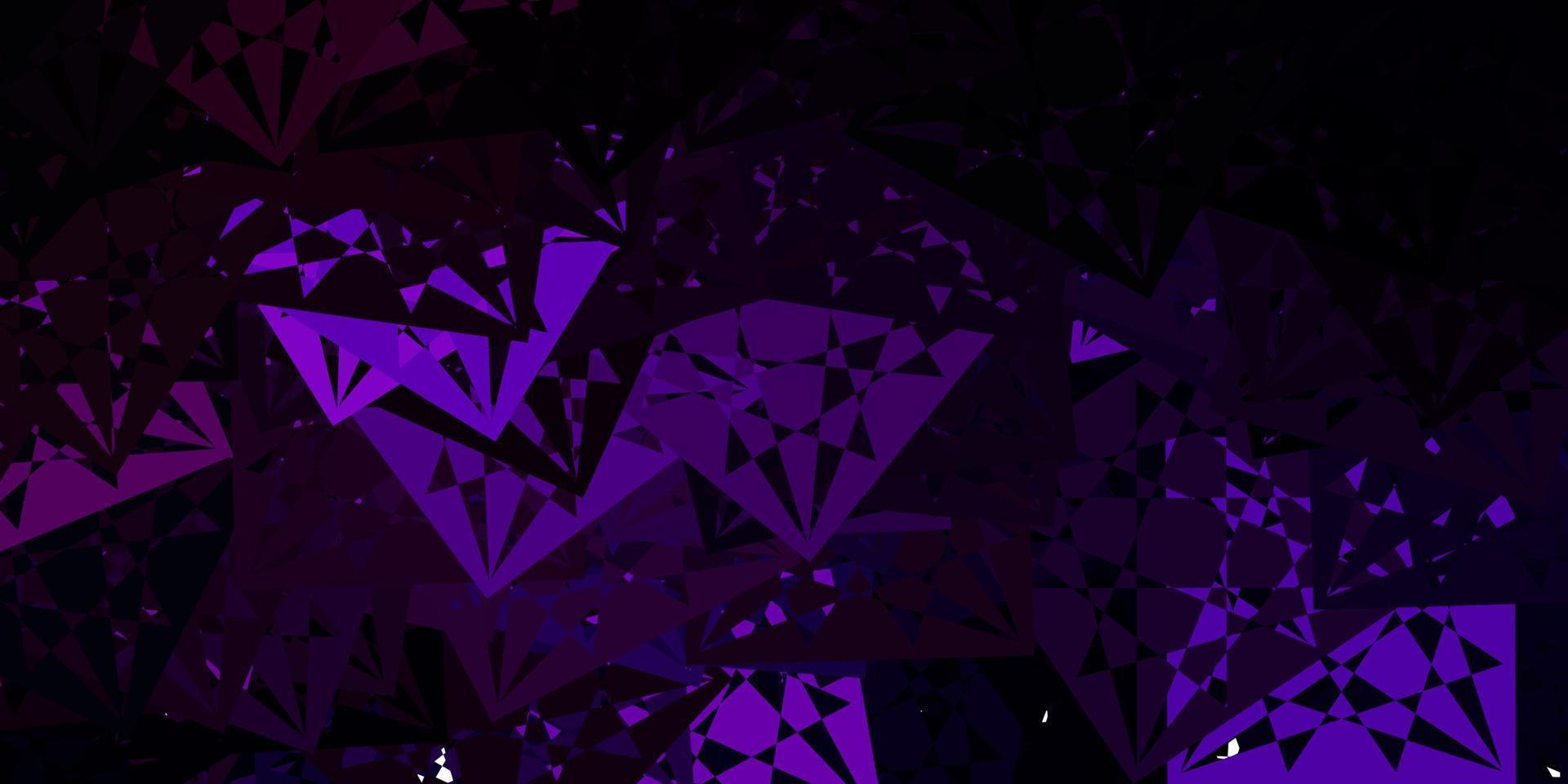 sfondo vettoriale viola scuro, rosa con triangoli.