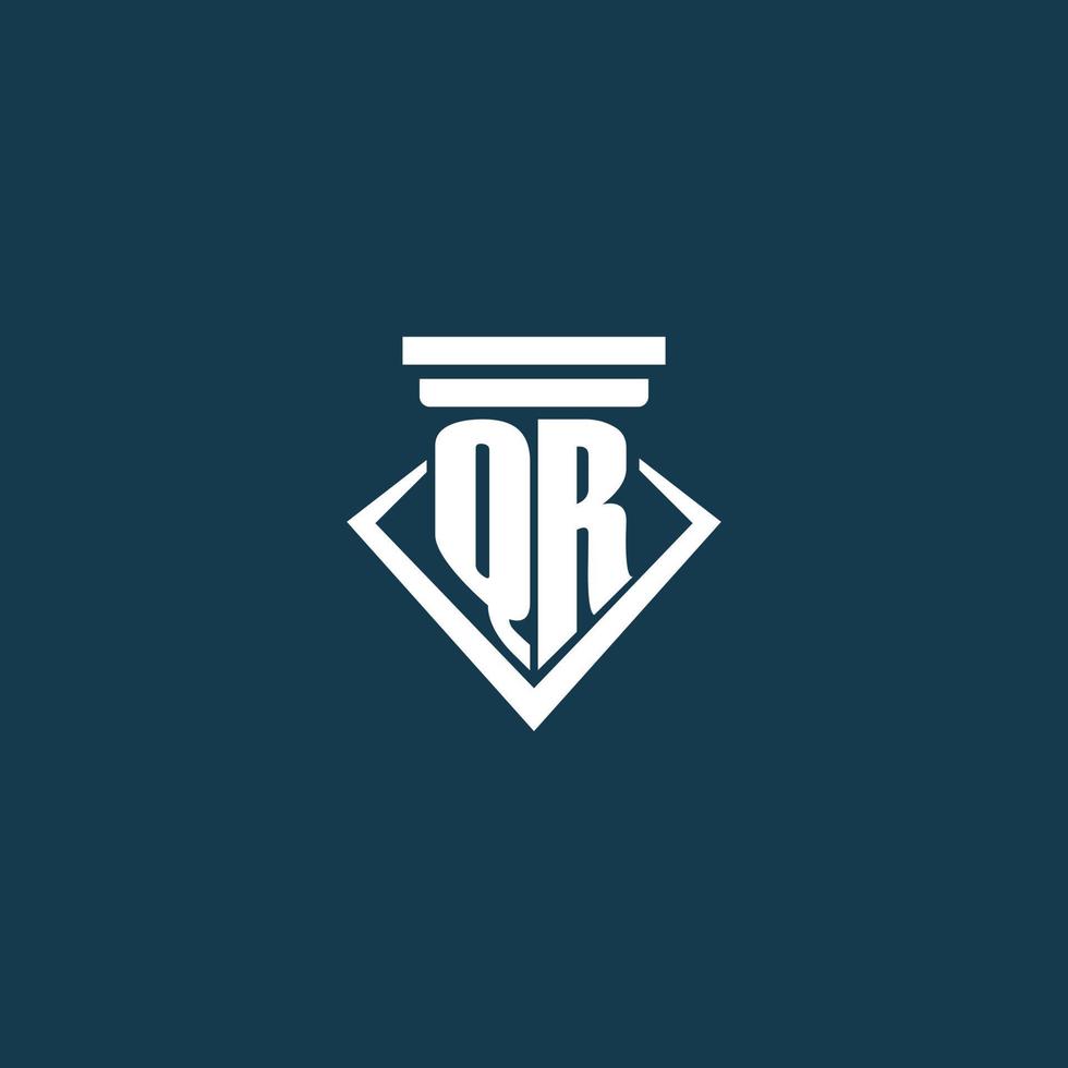 qr iniziale monogramma logo per legge ditta, avvocato o avvocato con pilastro icona design vettore