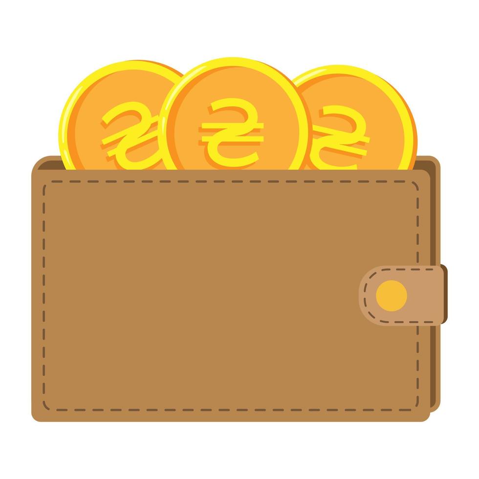portafoglio con ucraino grivna monete. vettore illustrazione