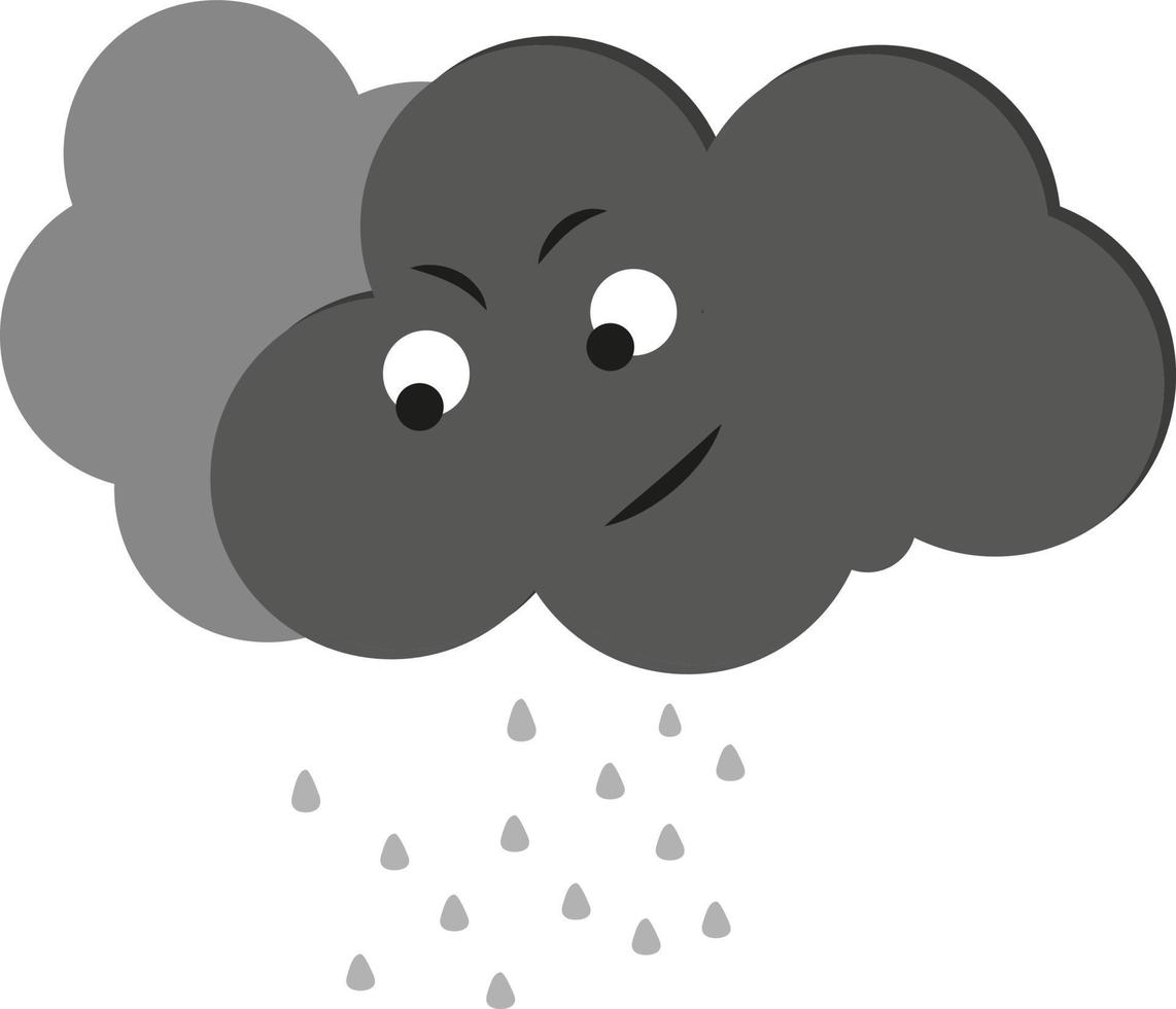 pioggia nube, illustrazione, vettore su un' bianca sfondo.