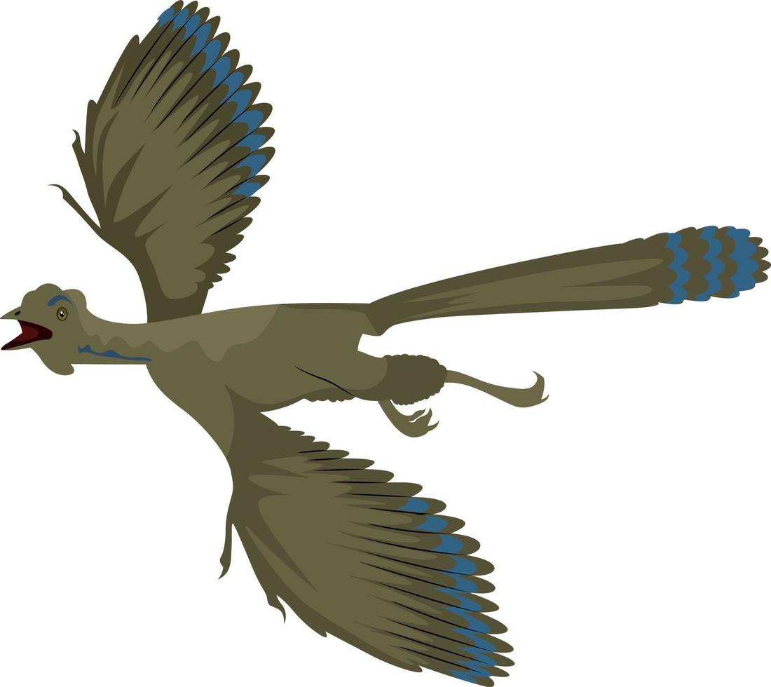 archaeopteryx, illustrazione, vettore su bianca sfondo.