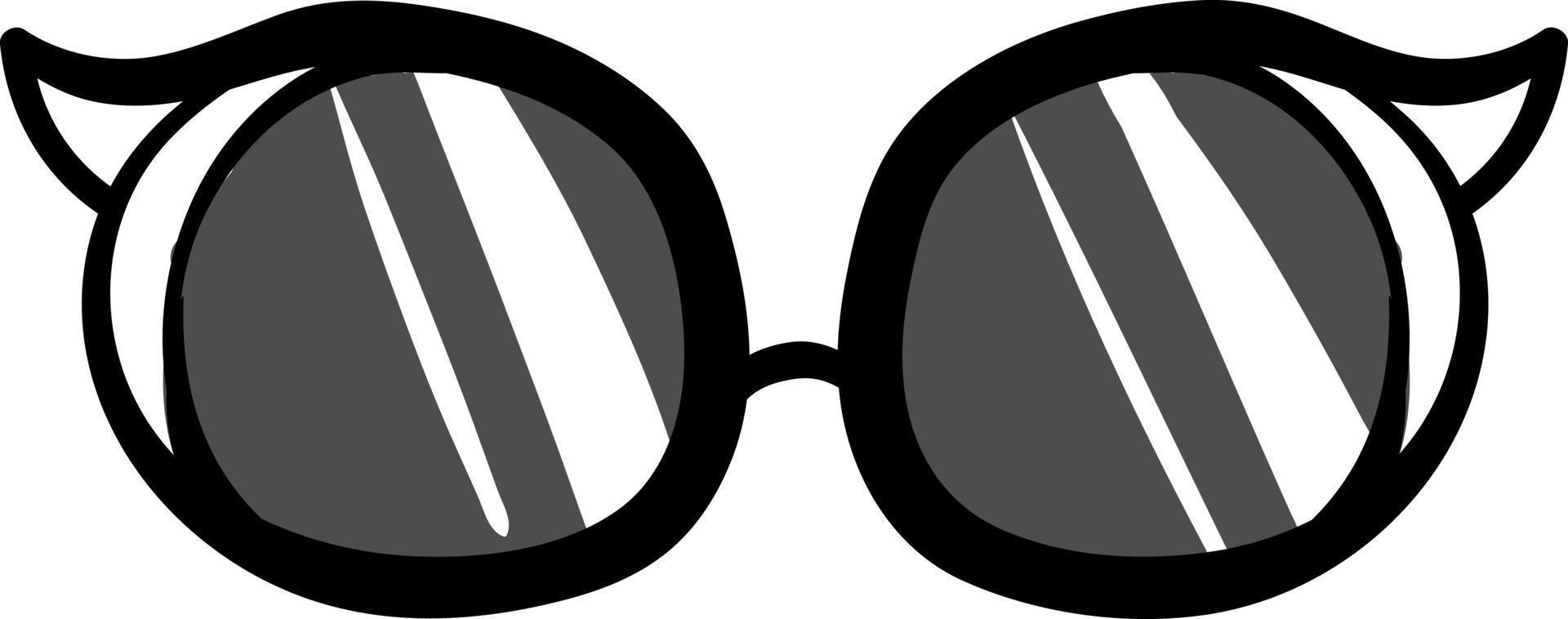 il giro nero occhiali, illustrazione, vettore su bianca sfondo.