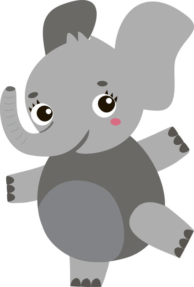 danza elefante, illustrazione, vettore su bianca sfondo.