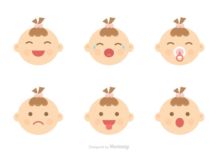 Vettore di icone di espressione facciale del bambino
