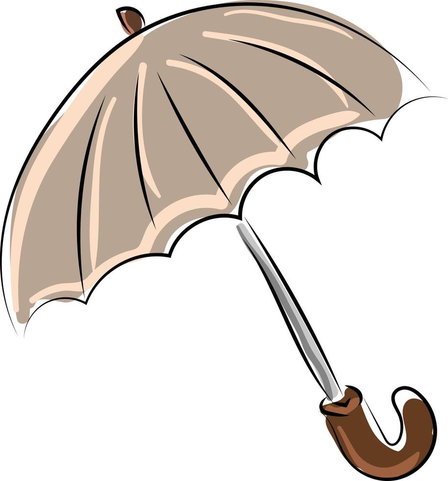 Aperto ombrello, illustrazione, vettore su bianca sfondo.