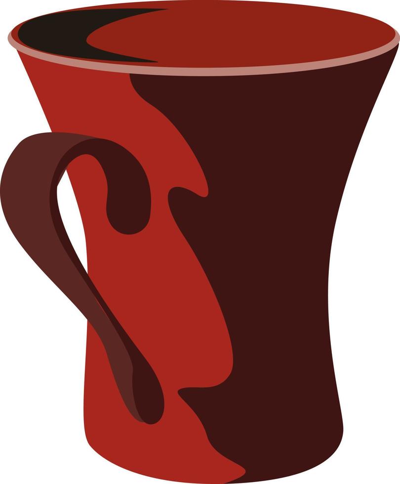 rosso lungo tazza, illustrazione, vettore su bianca sfondo.