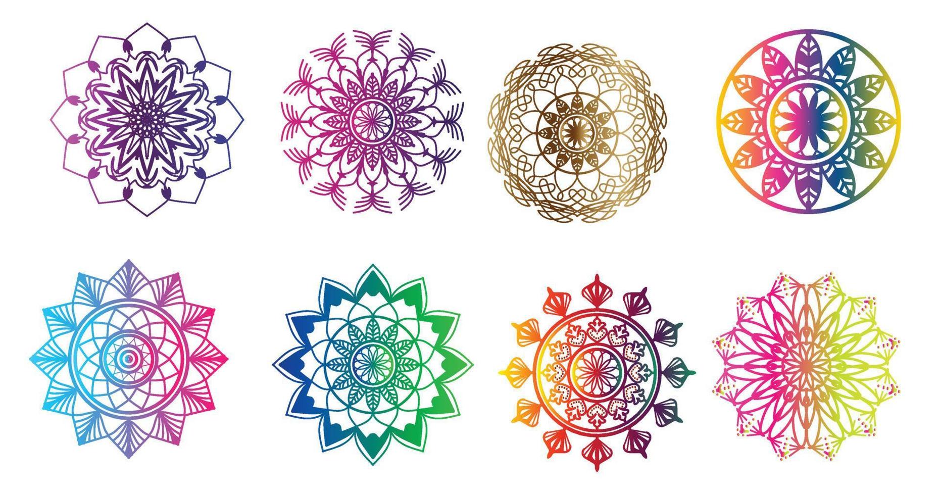 colorato mandala , impostato mandala, mandala, Vintage ▾ decorativo elemento, orientale modello, vettore, Islam, Arabo, indiano, Turco, Pakistan, Cinese, ottomano motivi, lusso ornamentale mandala vettore