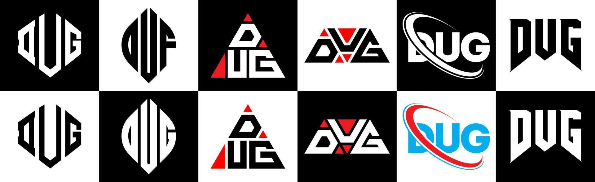 scavata lettera logo design nel sei stile. scavata poligono, cerchio, triangolo, esagono, piatto e semplice stile con nero e bianca colore variazione lettera logo impostato nel uno tavola da disegno. scavata minimalista e classico logo vettore