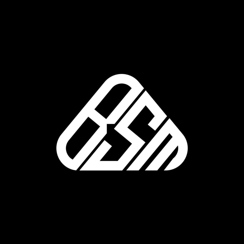 bsm lettera logo creativo design con vettore grafico, bsm semplice e moderno logo nel il giro triangolo forma.