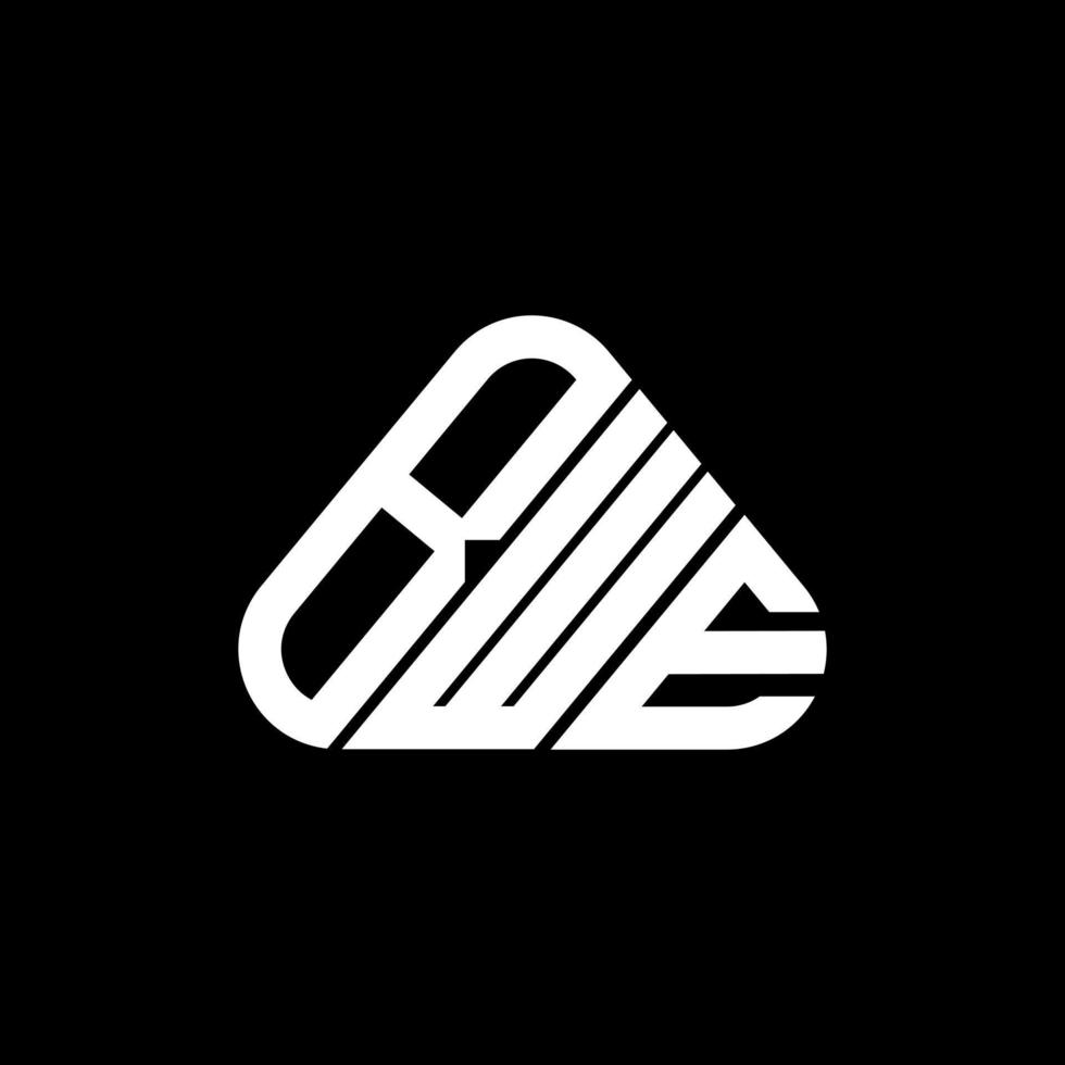 bwe lettera logo creativo design con vettore grafico, bwe semplice e moderno logo nel il giro triangolo forma.