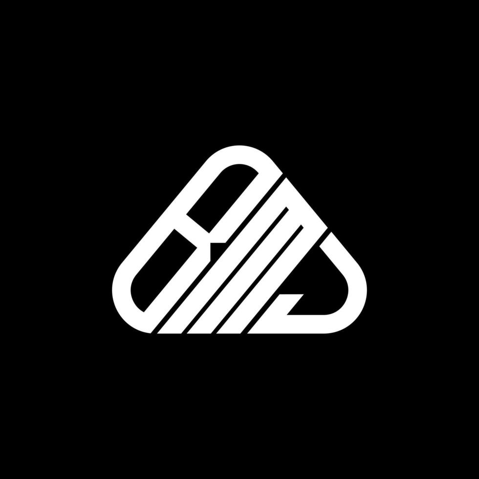 bmj lettera logo creativo design con vettore grafico, bmj semplice e moderno logo nel il giro triangolo forma.