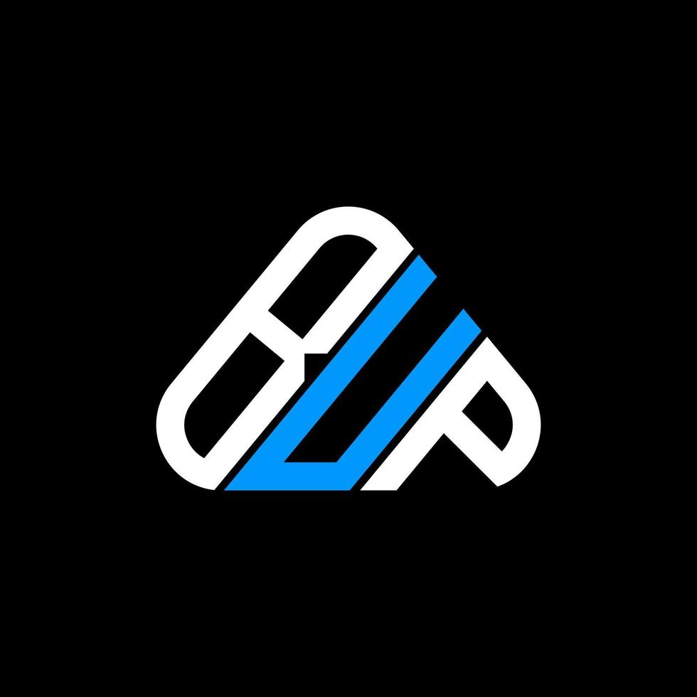 bup lettera logo creativo design con vettore grafico, bup semplice e moderno logo nel il giro triangolo forma.