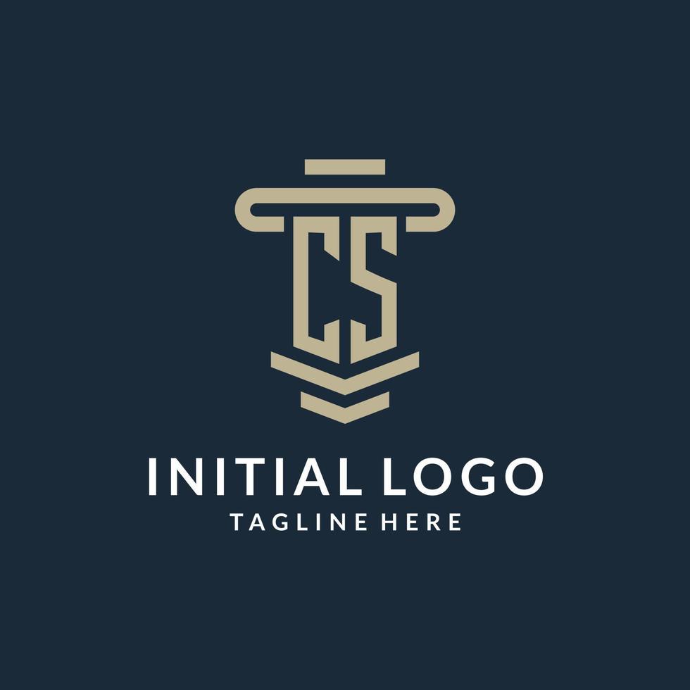 cs iniziale logo monogramma con semplice lusso pilastro linea vettore design