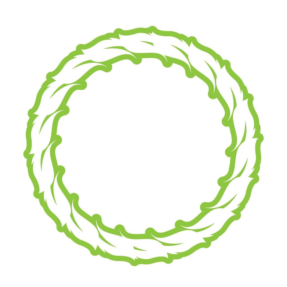 foglia verde decorazione cerchio logo e simbolo vettore modello