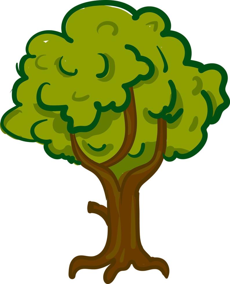 un' albero cartone animato, vettore o colore illustrazione.