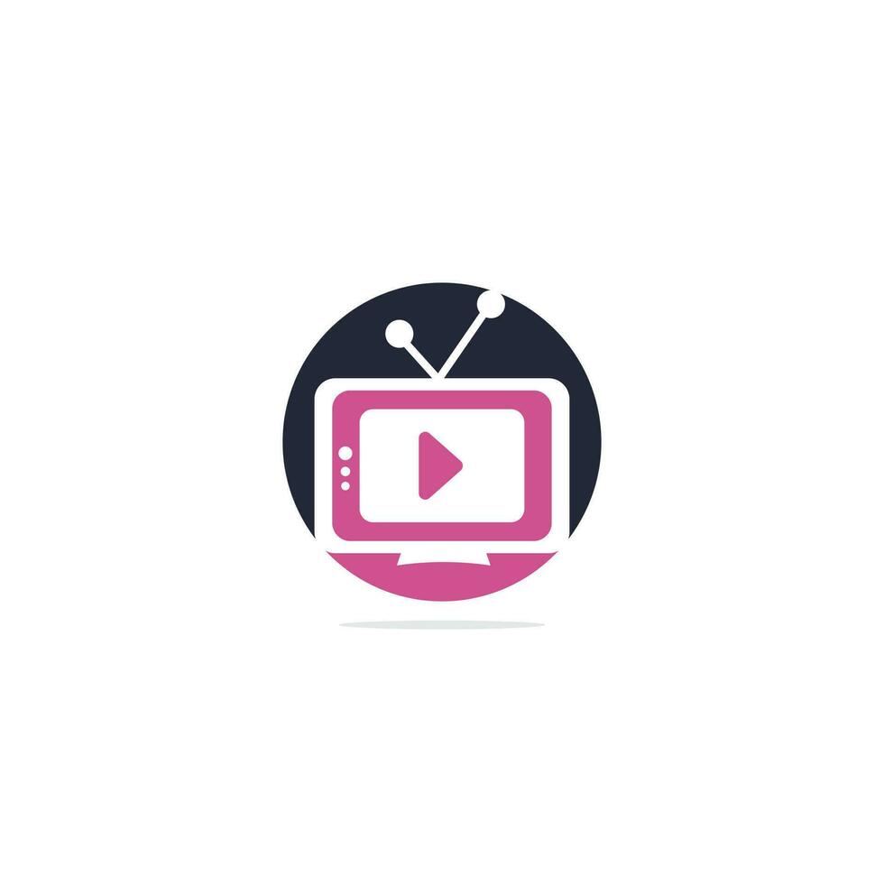 televisione logo design. tv media logo design. tv servizio logo modello design. vettore