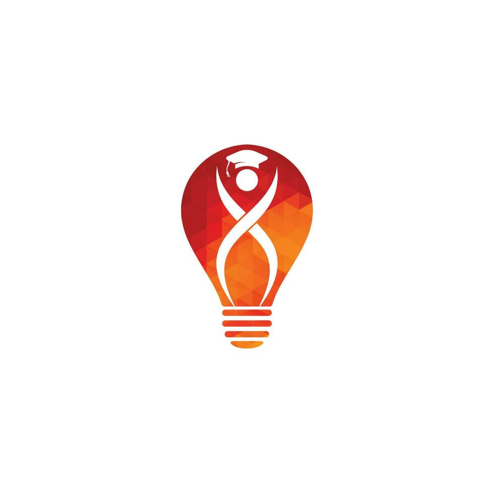 formazione scolastica logo concetto con la laurea berretto logo design. formazione scolastica lampadina forma concetto logo vettore