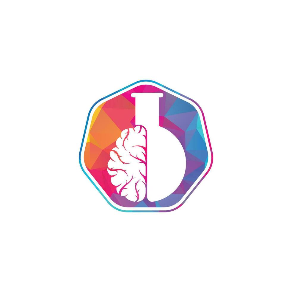 cervello laboratorio logo design. vettore