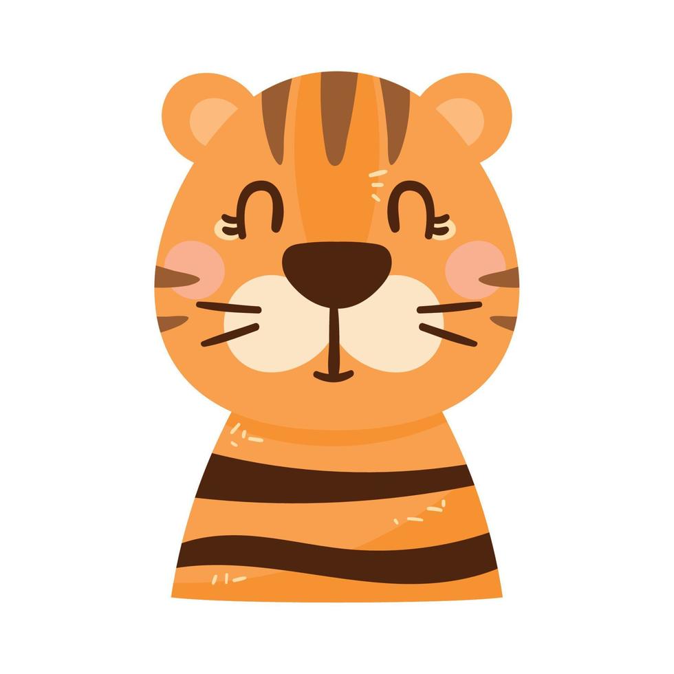 carino tigre animale personaggio vettore