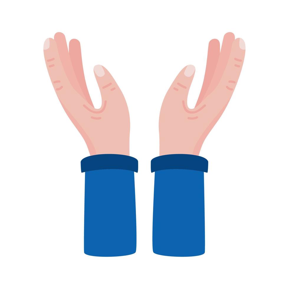 mani umano proteggere gesto vettore